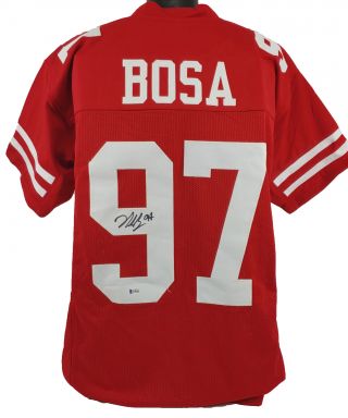 49ers Nick Bosa Authentic Signed Red Jersey Autographed Bas Witnessed
