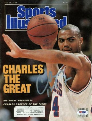 76ers Charles Barkley Authentic Signed 1988 Sports Illustrated Psa/dna X34786