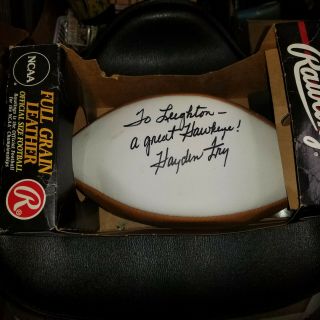 Hall Of Fame Iowa Hawkeyes Football Coach Hayden Fry Autographed Signed Ball