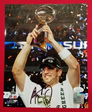 Packers Aaron Rodgers Signed Sb Xlv 8x10 Photo Autograph With Jsa
