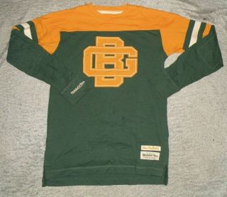 Retro Green Bay Packers Mitchell & Ness Nfl " Pump " Long Sleeve Jersey Shirt Sz M