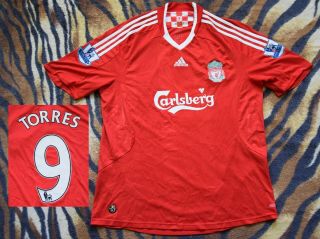 Liverpool Shirt Torres Jersey Adidas Size L 9 Red Carlsberg Barclays Check