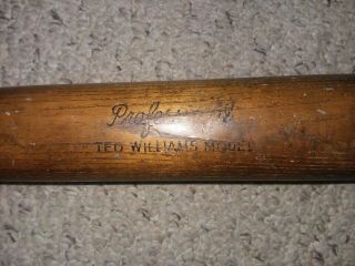 VINTAGE TED WILLIAMS WOOD BASEBALL BAT 34 inches professional model 1940s 3