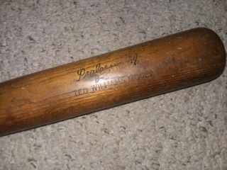 VINTAGE TED WILLIAMS WOOD BASEBALL BAT 34 inches professional model 1940s 7