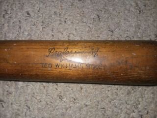 VINTAGE TED WILLIAMS WOOD BASEBALL BAT 34 inches professional model 1940s 8