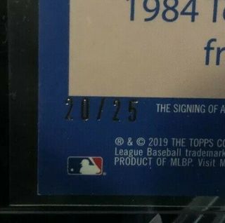 TYLER O ' NEILL 2019 TOPPS 1984 SERIES 2 RED AUTO 84A - TO Serial 20/25 3
