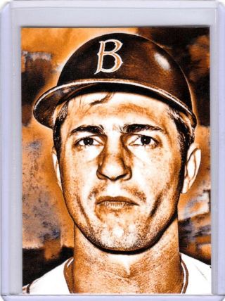 2019 Carl Yastrzemski Red Sox Baseball 1/1 Aceo Yellow Sketch Print Card By:q