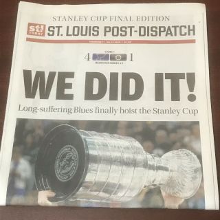 ST.  LOUIS BLUES STANLEY CUP CHAMPIONS DAILY NEWSPAPER next Day WE DID IT 2