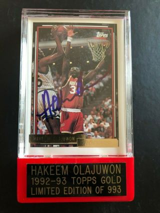 Hakeem Olajuwon Autograph 1993 Topps Gold Limited Edition 287/993 Hof