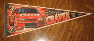Ricky Craven 50 Budweiser Nascar Racing Full Size Pennant Monte Carlo