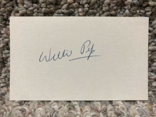 Willie Pep Signed Auto 3x5 Index Card Boxing Hall Of Famer Hof Legend Champ