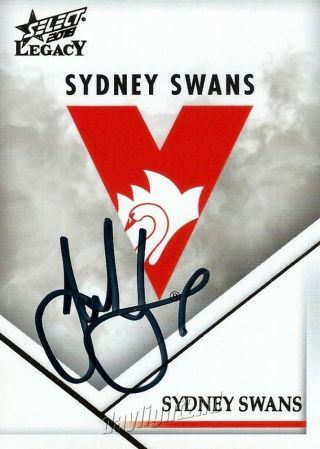 ✺signed✺ 2018 Sydney Swans Afl Card John Longmire