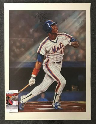 Darryl Strawberry Signed 20x27 Poster Autographed Auto Jsa York Mets