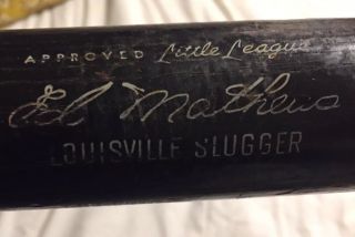 Vintage Ed Matthews Hillerich & Bradsby Louisville Slugger 125j Wooden Black Bat