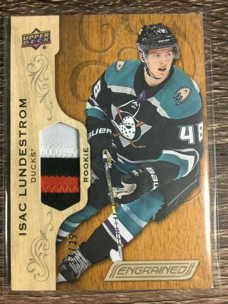 Isac Lundestrom 2018 - 19 Engrained Faux Wood Rookie Patch 3 Clr Sp 34/35 C 