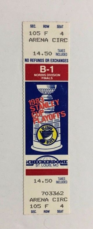 1983 Stanley Cup Playoff Ticket St Louis Blues Nhl Hockey