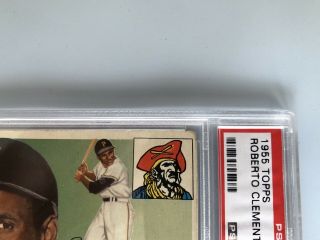 1955 TOPPS ROBERTO CLEMENTE 164 ROOKIE CARD PSA 2.  5 GOOD, 3