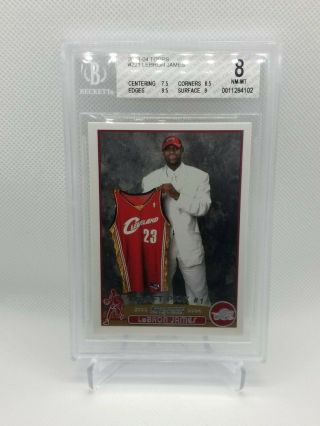 Lebron James 2003 - 04 Topps Rookie Card Bgs Nm - Mt 8.