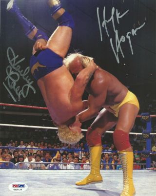 Hulk Hogan & Harley Race Signed Wwe 8x10 Photo Psa/dna Picture Autograph Wwf