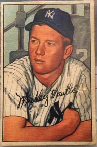 1952 Bowman 101 Mickey Mantle York Yankees Hof 9 Nm Mt " Iconic Card "