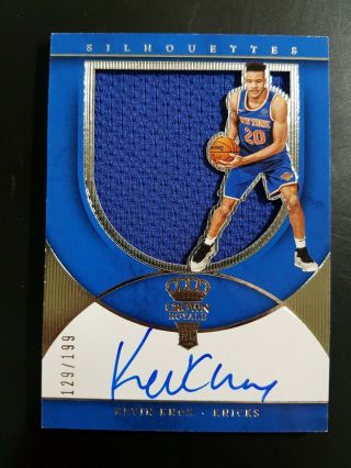 2018 - 19 Panini Crown Royale Silhouettes Kevin Knox Rc Jersey Auto 129/199 G3