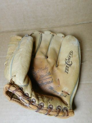 Vint Rawlings Mm6 Mickey Mantle Professional The Comet Baseball Glove Flattened