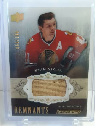 2018 - 19 Ud Engrained Remnants Game Stick Stan Mikita Blackhawks 050/100