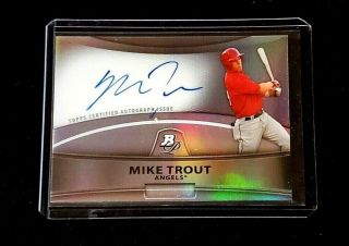 2010 Bowman Platinum Prospects Mike Trout Auto Refractor Bpamt Rc.  Angels
