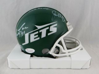 Sack Exchange Autographed York Jets Tb Mini Helmet W/ Insc - Jsa W Auth Wh
