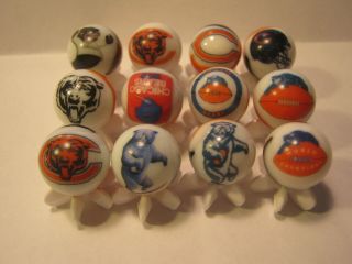 Chicago Bears Football - Nfl Glass Marbles 5/8 Size,  Stands