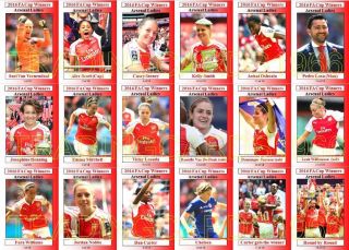 Arsenal Ladies 2016 Womens Fa Cup Winners Football Trading Cards