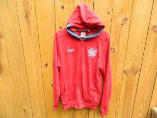 Umbro England National Football Team The Three Lions Soccer Hoodie Red Mens M