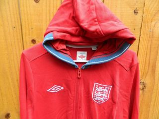 Umbro England National Football Team The Three Lions Soccer Hoodie Red Mens M 4