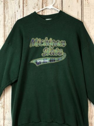Vintage MSU Michigan State Spartans Santee Mens XL Crewneck Sweatshirt f448 2