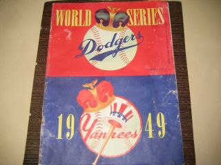Unscored 1949 World Series Program Brooklyn Dodgers Vs York Yankees