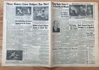 1949 NY Subway WORLD SERIES Newspaper DAILY NEWS Yankees (4) Dodgers (3) Game 3 5