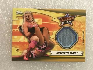 Charlotte Flair 2019 Wwe Topps Summer Slam Mat Relic Card Gold Parallel 04/10