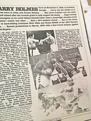 LARRY HOLMES: BOXING HISTORY COMPLETE WITH BROADCAST SCRIPTS,  PICTURES & ARTICLES 5