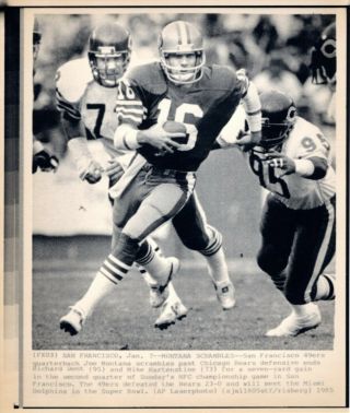 1985 Ap Laser Press Photo - Joe Montana San Francisco 49ers Quarterback