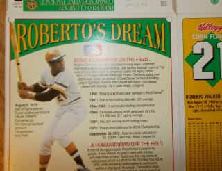 Roberto Clemente,  Pittsburgh Pirates 1993 KELLOGG ' S CORN FLAKES BOX,  18 oz. 4