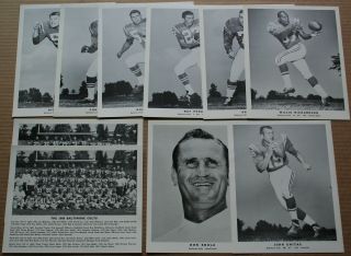(10) 1960’s Baltimore Colts Football 8 X 10 Team Issue Photos With Johnny Unitas