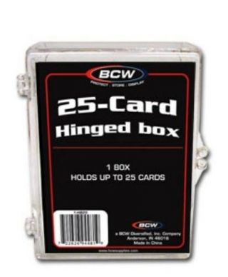 40 Bcw 25 Count Hinged Plastic Baseball Trading Card Boxes Protector Hinge Box