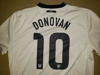 2010 USA Landon Donovan Soccer Home Jersey White Kit USMNT Mens XL By NIKE 3