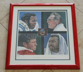 Framed 21x20 1992 Nfl Hall Of Fame Lithograph Mackey,  Riggins,  Barney Autograph