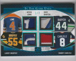 2017 Leaf In The Game Quad Patch /2 Lowe & Babych & Murphy & Carlyle