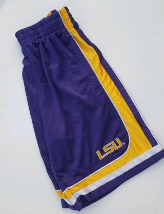 Vintage Lsu Louisiana State University Tigers Retro Mesh Purple Shorts Ncaa