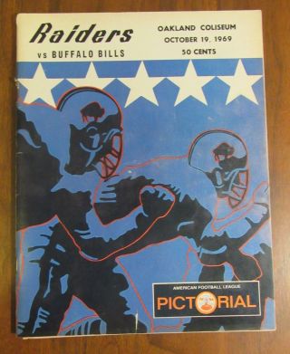 1969 Raiders Vs.  Bills Afl Program Read Listing
