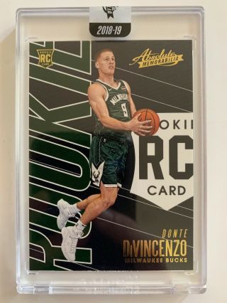 2018 - 19 Nba Absolute Donte Divencenzo Uncirculated Encased Rookie Card Rc Bucks