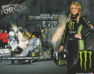2017 Brittany Force Signed Monster Top Fuel Nhra Postcard