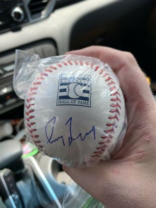 Greg Maddux Signed Autograph Hall Of Fame Logo Baseball Jsa Atlanta Braves Hof